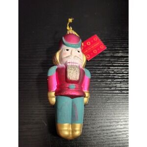 Handcrafted German Glass‎ Nutcracker Ornament Home for the Holidays Decoration